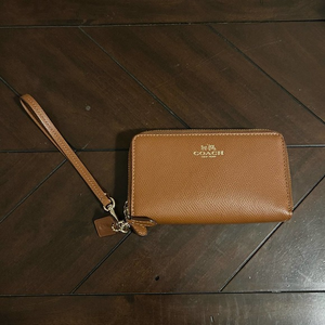 Coach wristlet wallet brown‎